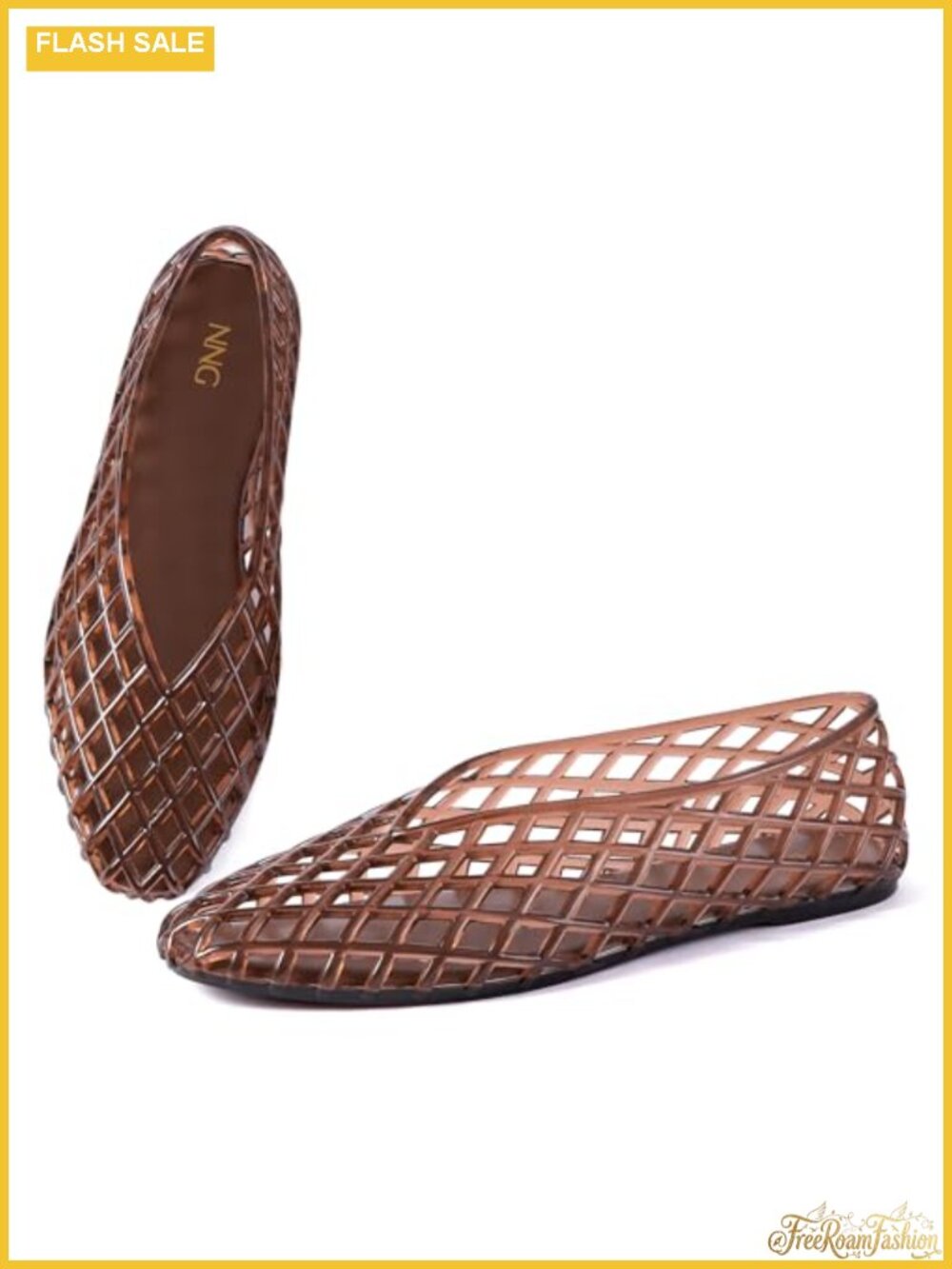 Clear Mesh Jelly Flat Sandals Slip On Waterproof Breathable